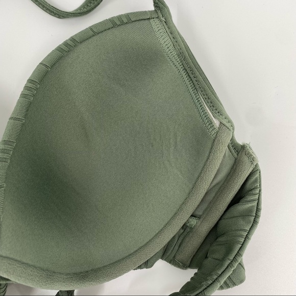 Vince Camuto IGUANA Green Ripple Wrap-Front Halter Bikini Swim Top Size Small - Picture 7 of 12